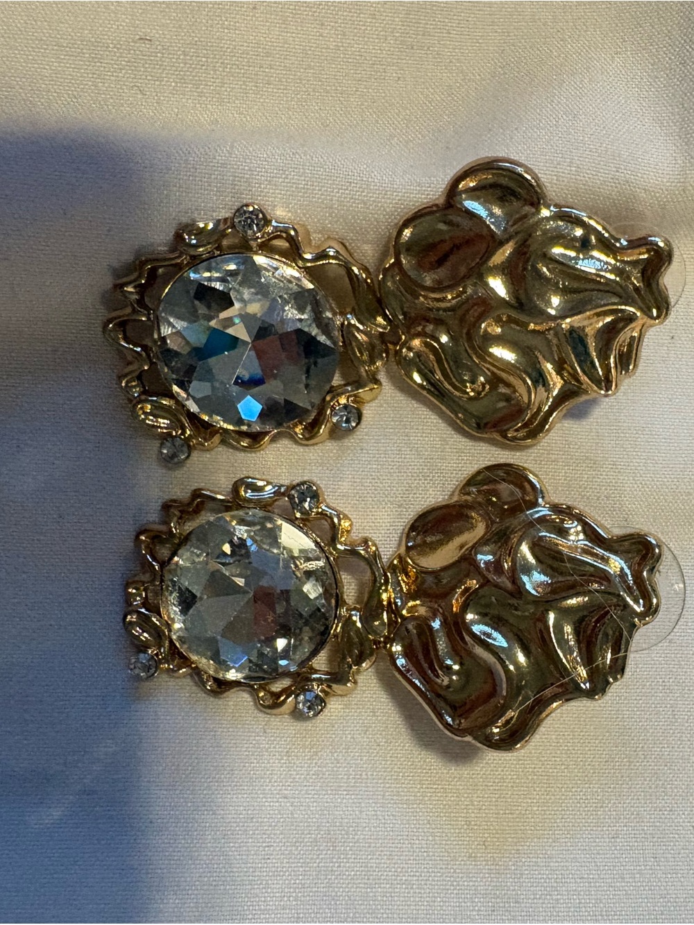 Gold-Tone Crystal Drop Earrings - Sparkling Clear Stones